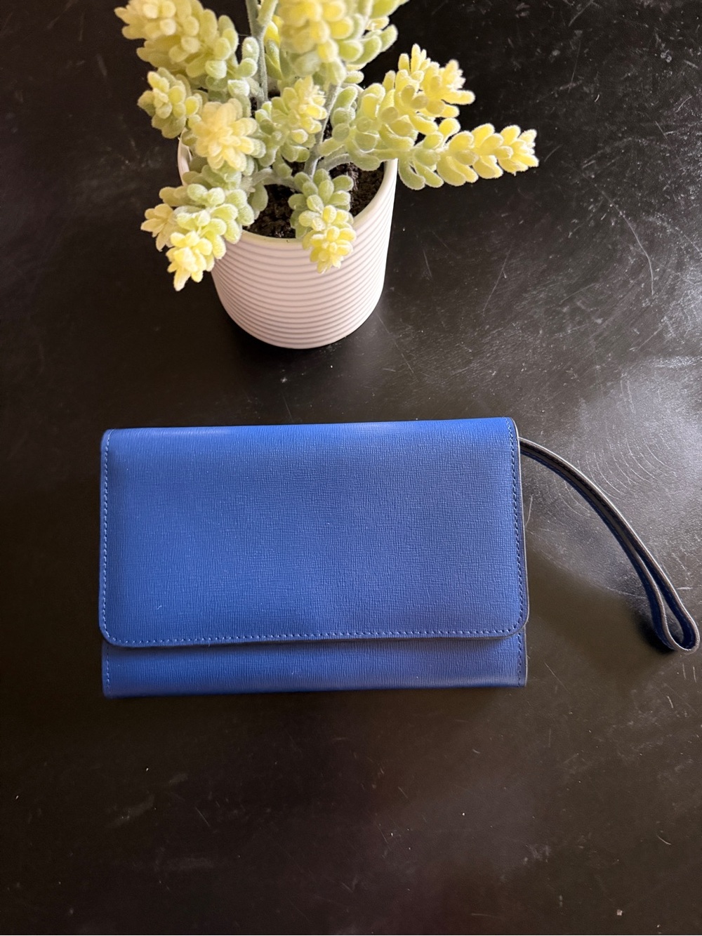 Sleek Royal Blue Wristlet Clutch with Wrist Strap